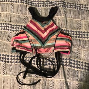 Swimsuit halter top.